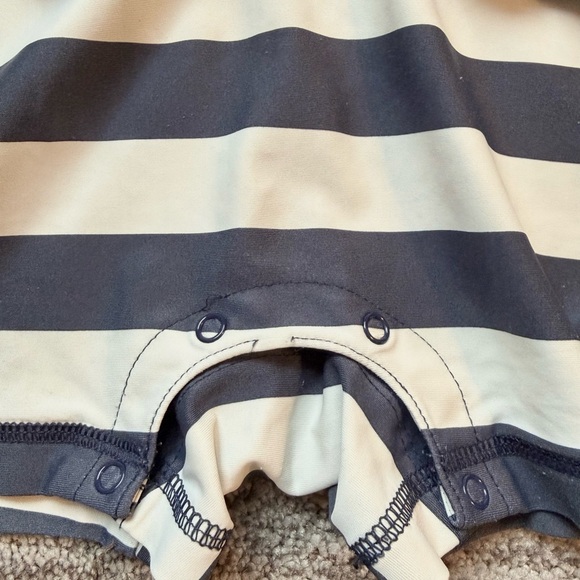 Primary Striped Baby One Piece Swimsuit Romper - Picture 3 of 6
